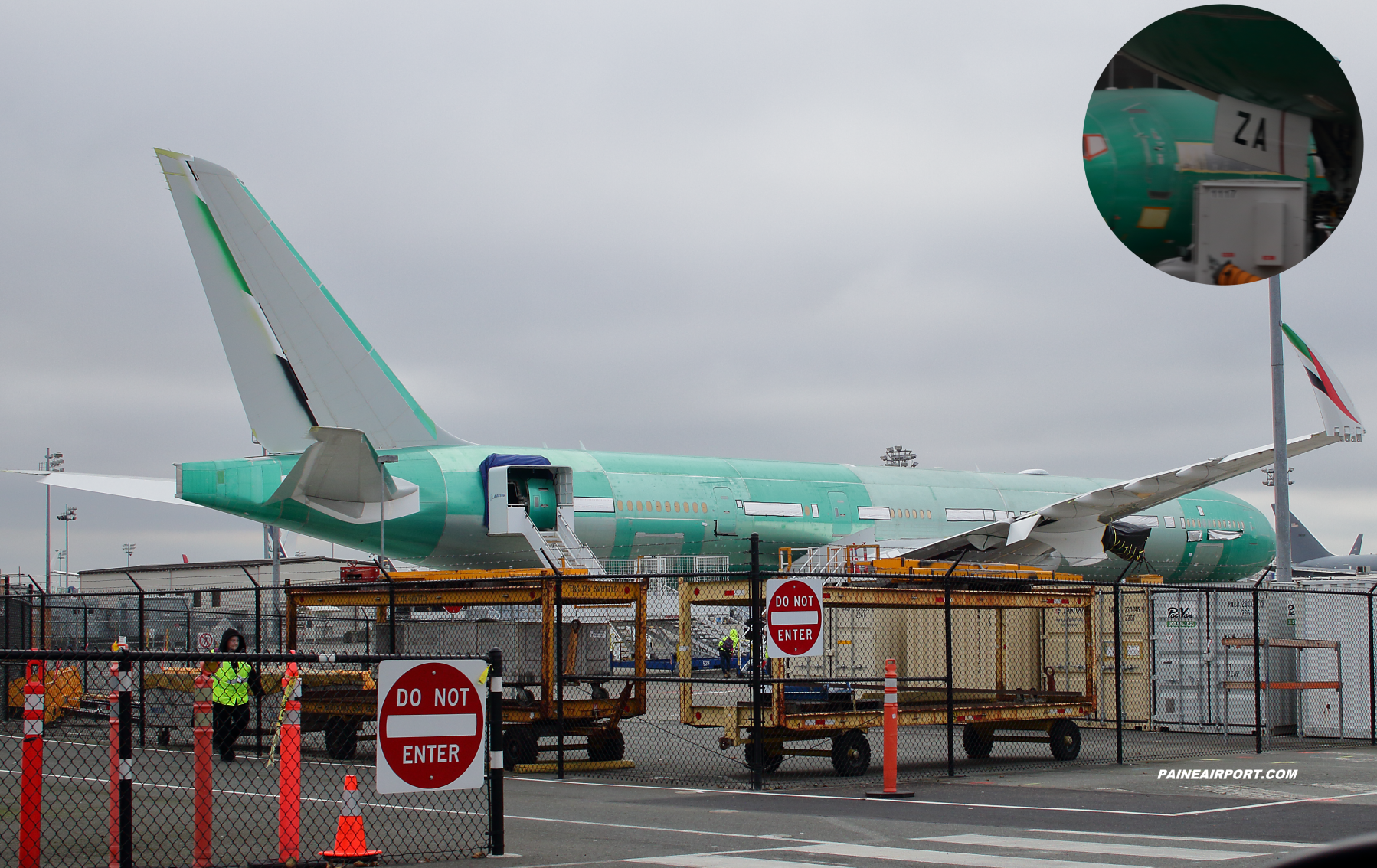 Emirates 777-9 A6-EZA at Paine Field 