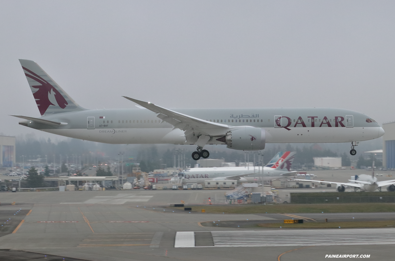 Qatar Airways 787-9 A7-BHF at Paine Field