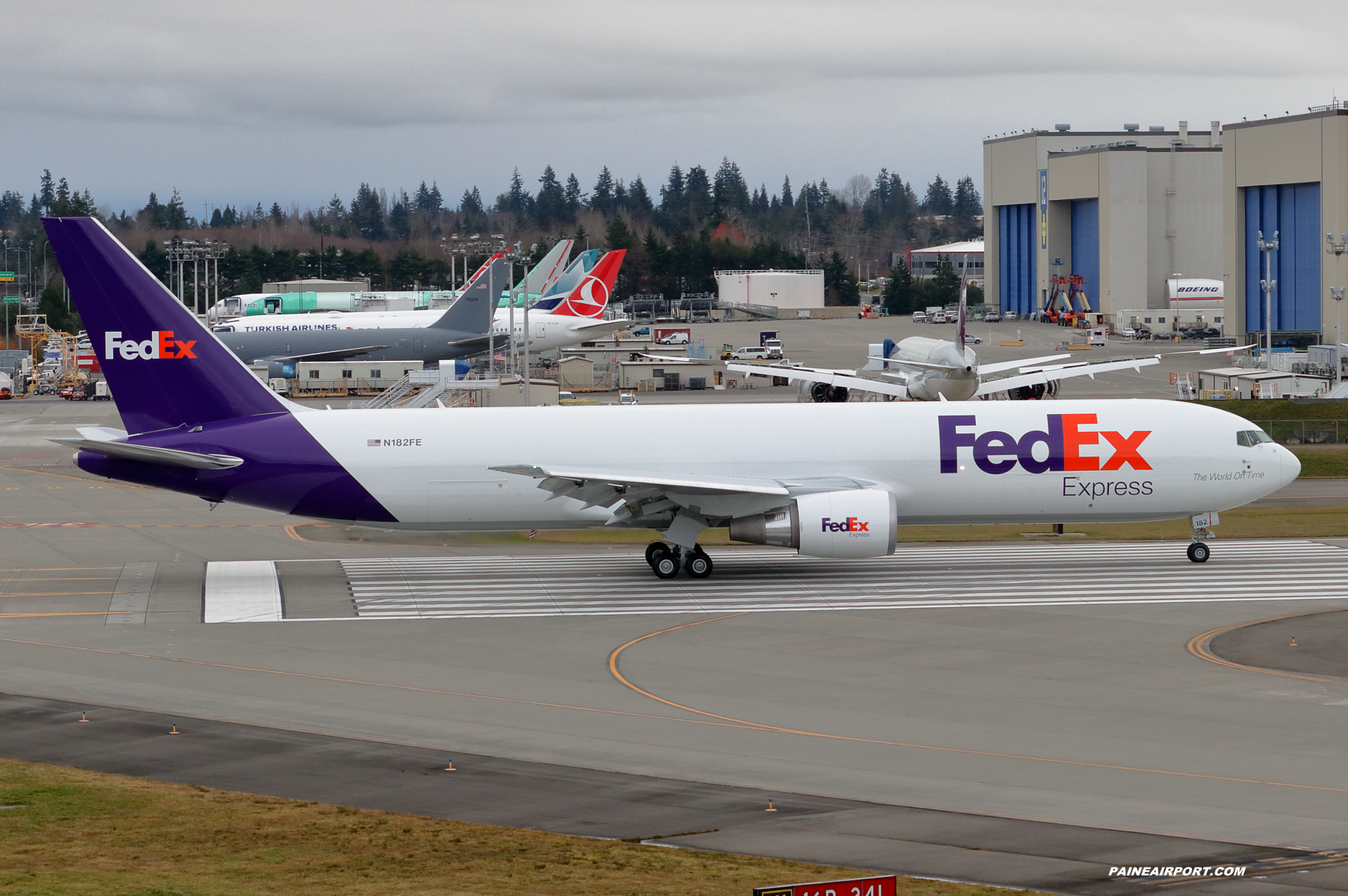 FedEx 767 N182FE at Paine Field 