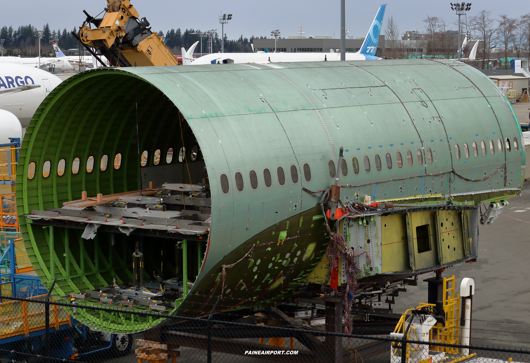 777-9 static test frame at Paine Field