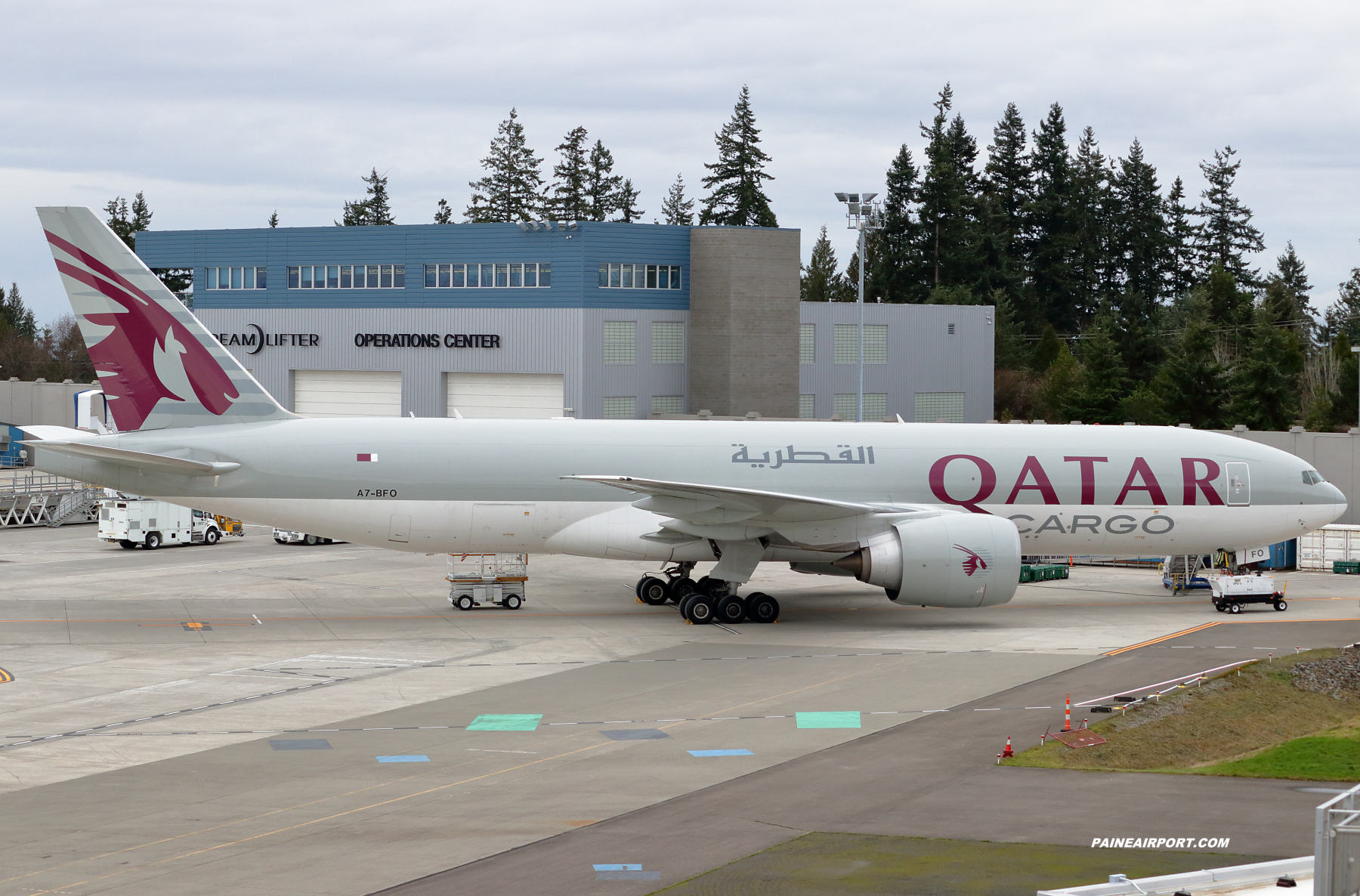Qatar Cargo 777F A7-BFO at Paine Field