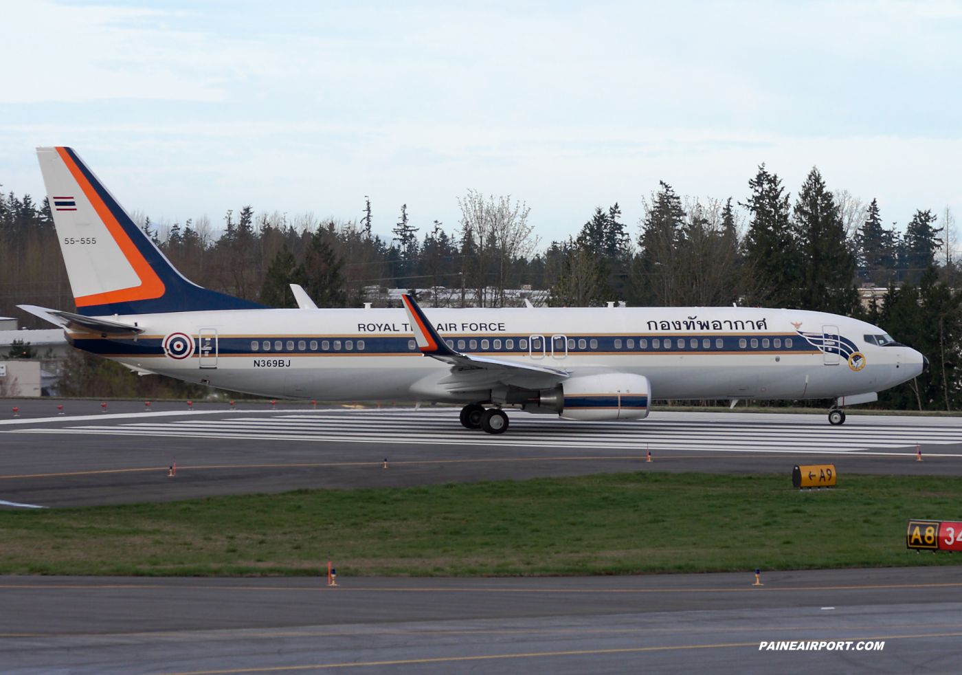 Royal Thai Air Force 737 55-555 at Paine Field