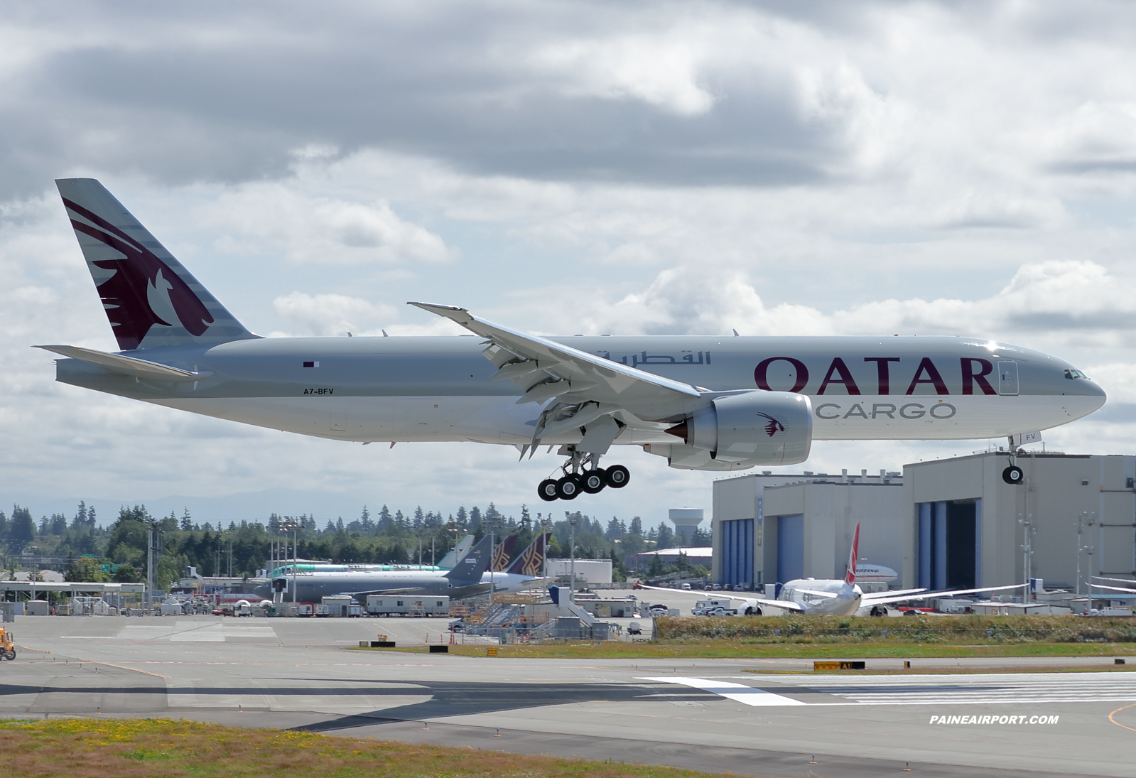 Qatar Cargo 777F A7-BFV at KPAE Paine Field