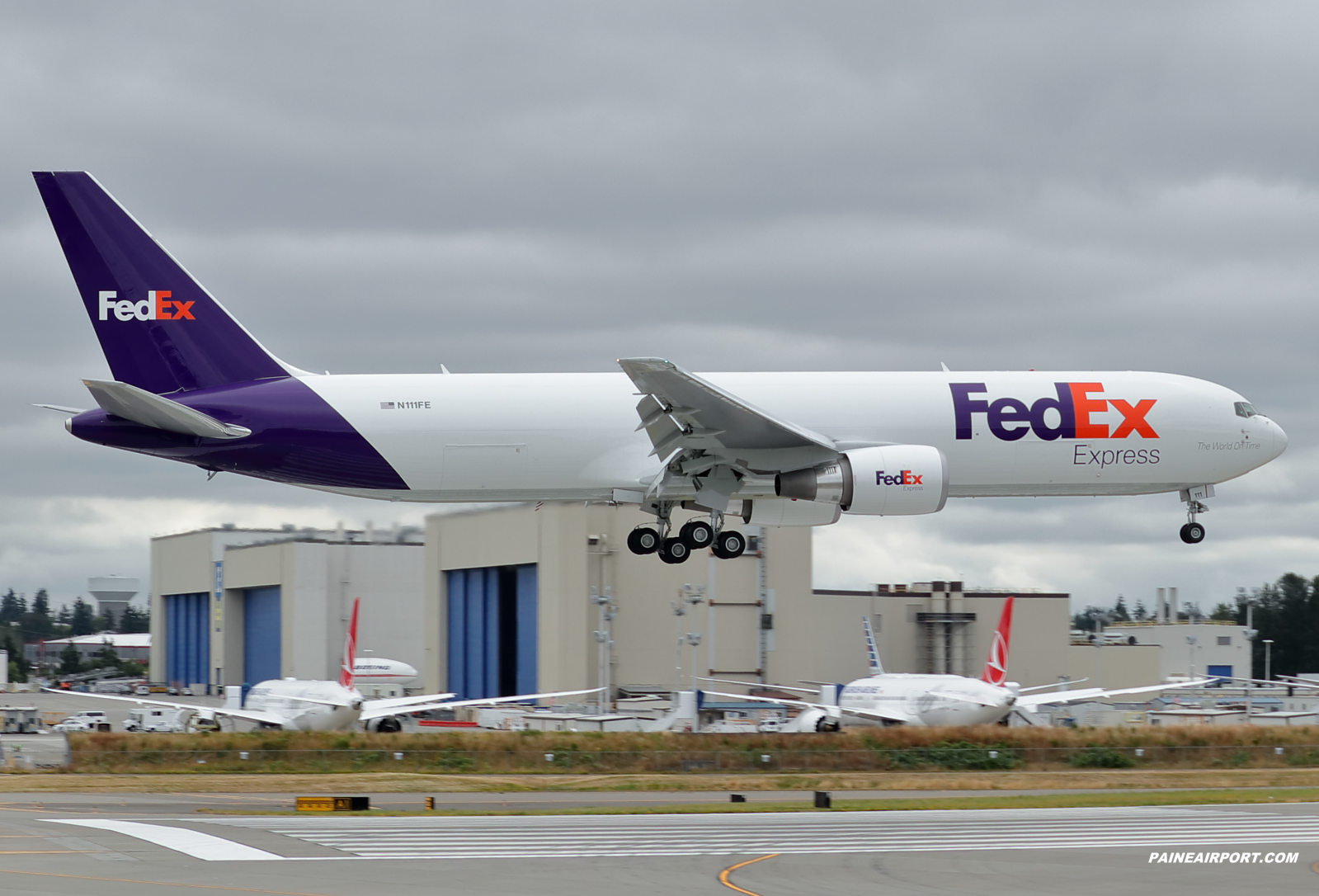 FedEx 767 N111FE at KPAE Paine Field