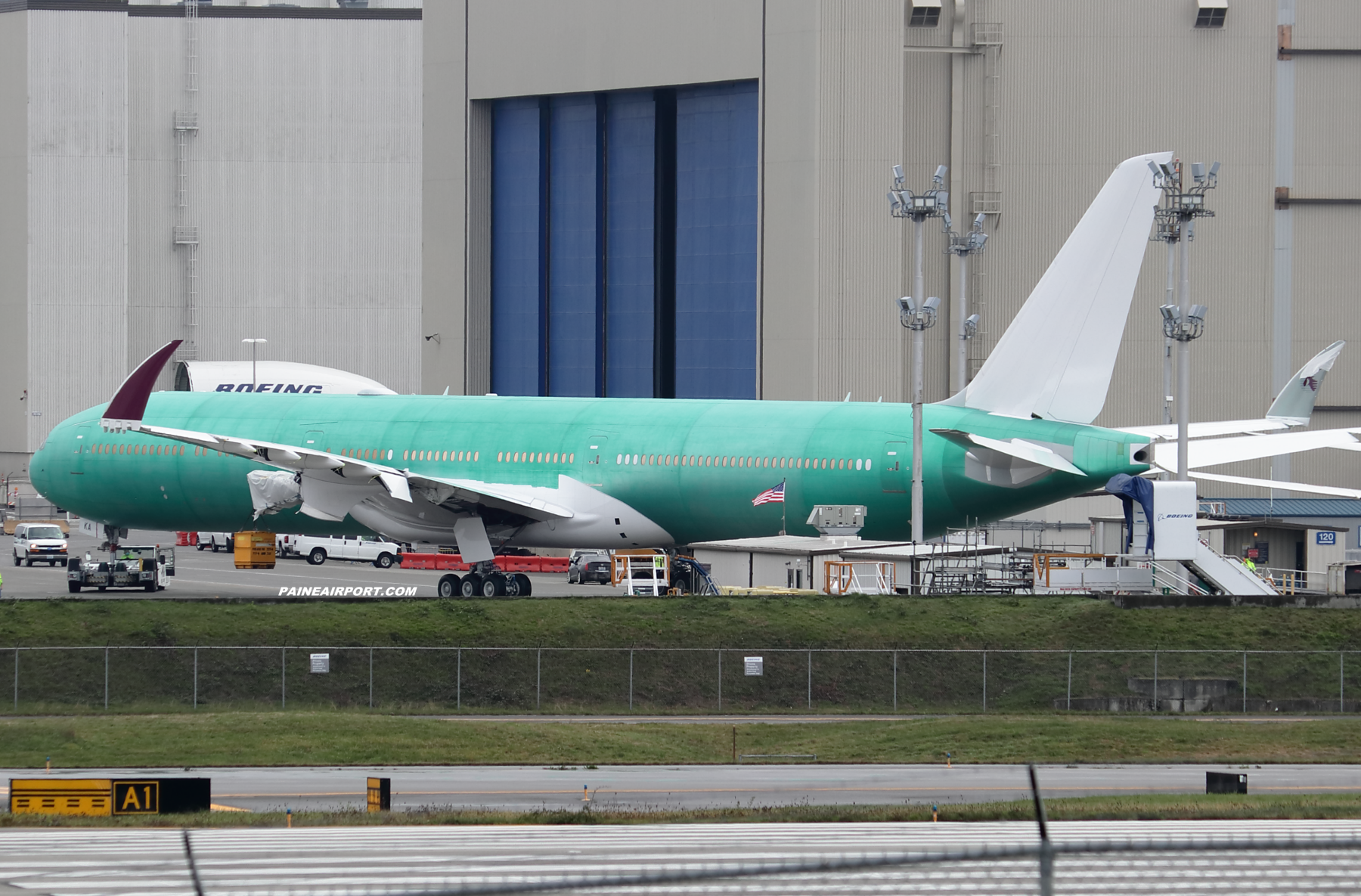 Qatar Airways 777-9 A7-BKA at KPAE Paine Field