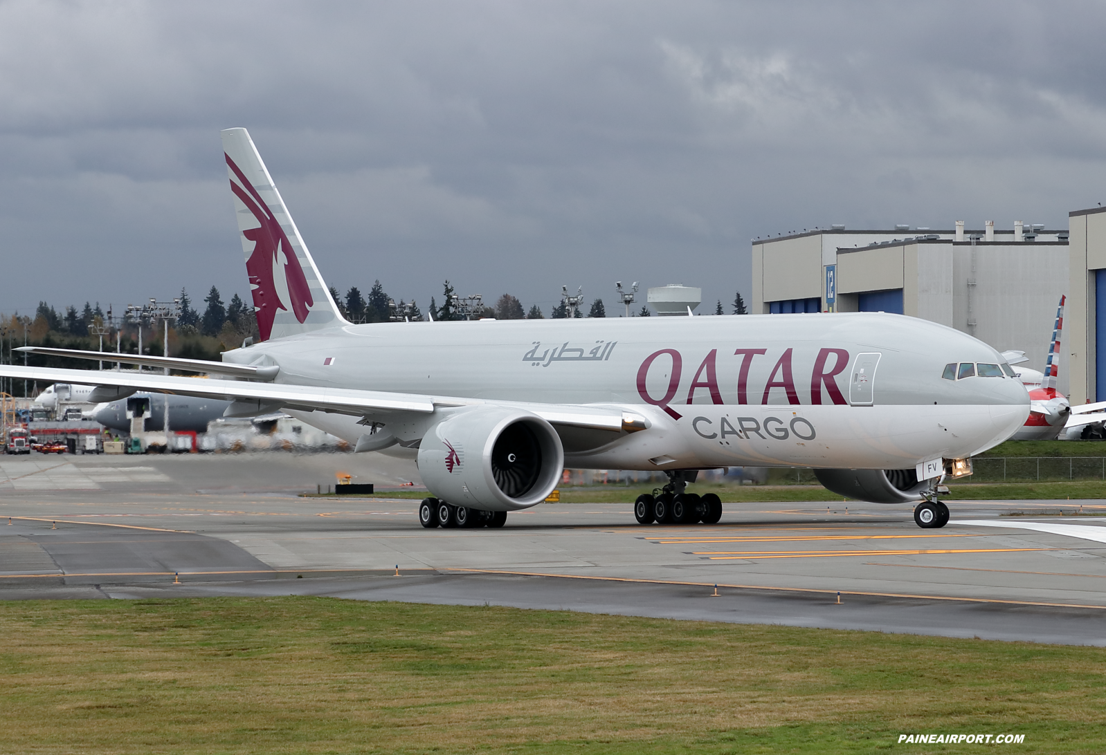 Qatar Cargo 777F A7-BFV at KPAE Paine Field
