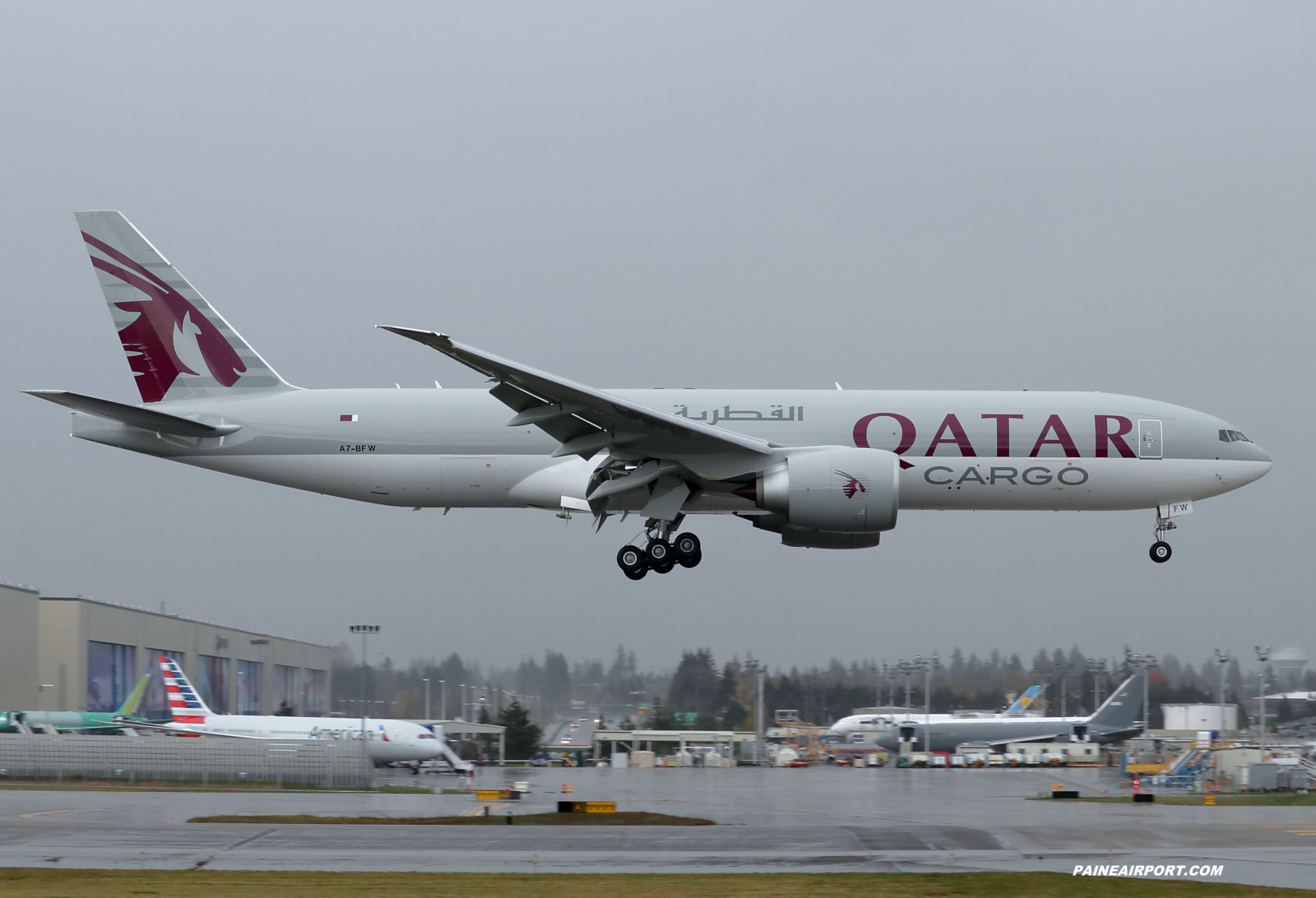 Qatar Cargo 777F A7-BFW at KPAE Paine Field 