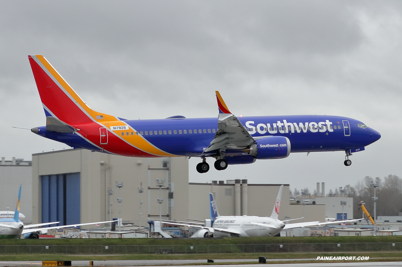 Southwest Airlines 737 Max N8747Q at KPAE Paine Field