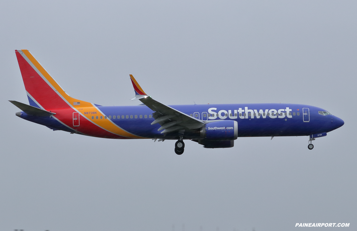 Southwest Airlines 737 N8738K at KPAE Paine Field