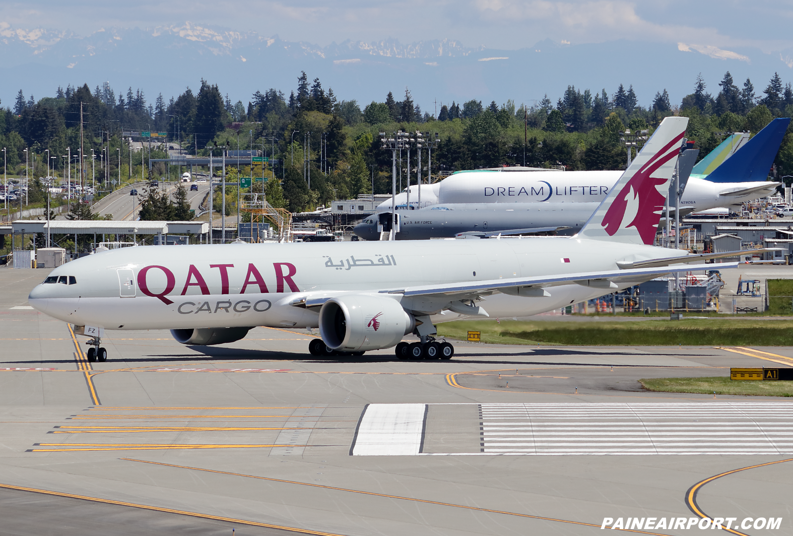 Qatar Cargo 777F A7-BFZ at KPAE Paine Field
