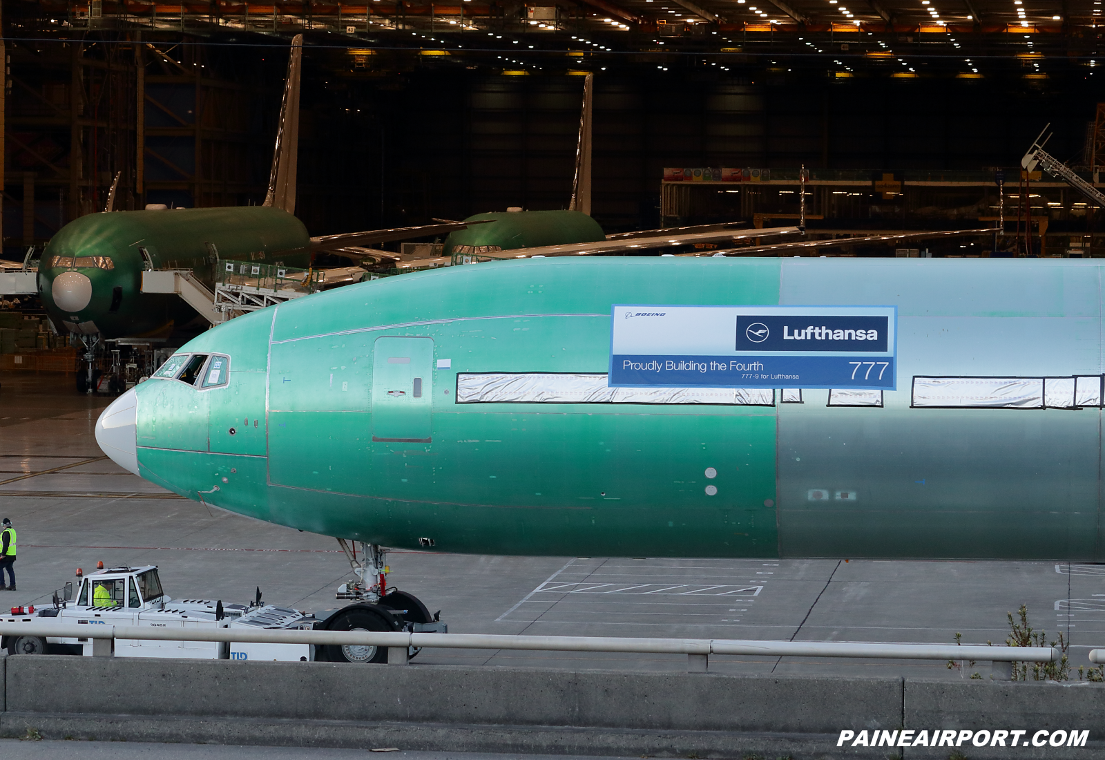 Lufthansa 777-9 at KPAE Paine Field