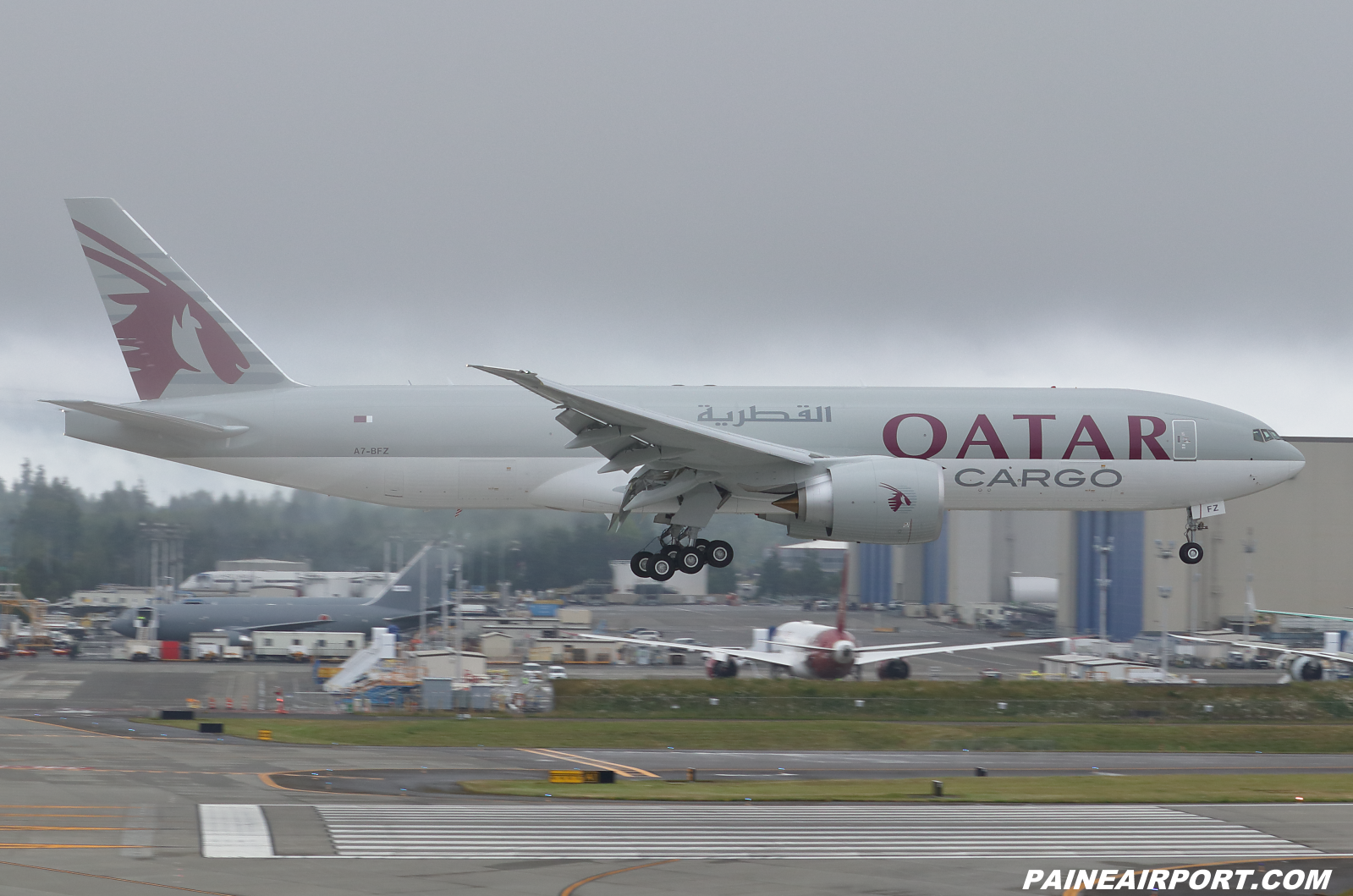 Qatar Cargo 777F A7-BFZ at KPAE Paine Field